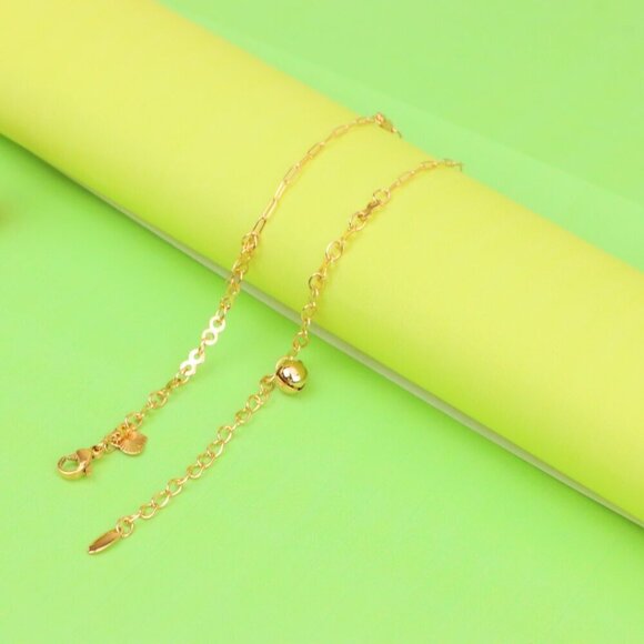 "Charming Rose Gold Anklet with Star & Circle Charms, XPAL1072 - Picture 2 of 12